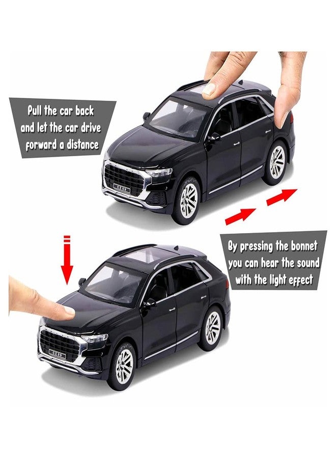 سيارة دارفيس Q8 لعبة سيارات معدنية مصبوبة بمقياس 1:32 للأطفال، أبواب قابلة للفتح بالسحب للخلف مع صوت وإضاءة - Image 4